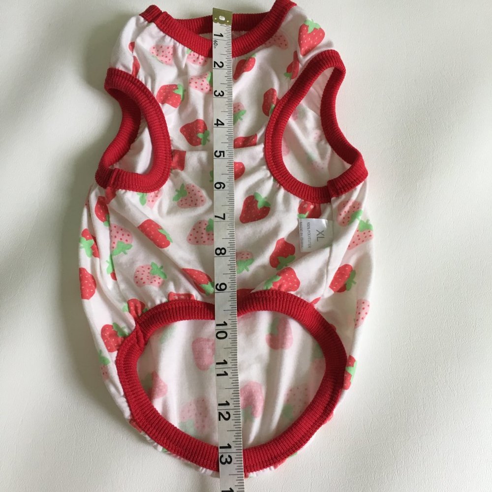 Dog Clothes Strawberry Print Tank Red Pink Size XL - Picture 5 of 7